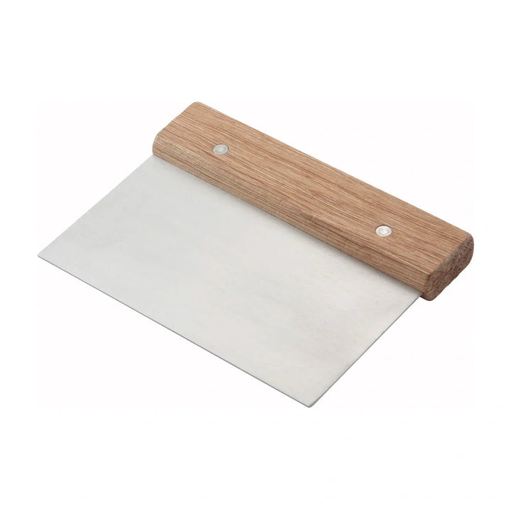 Winco DSC-3 Dough Scraper with Wooden Handle and Stainless Steel Blade