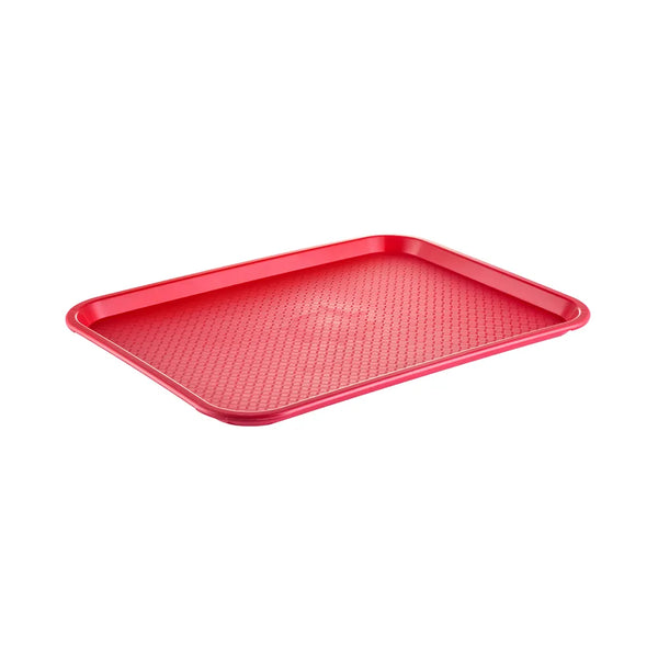 CAC China DSPT-1216R Tray PP Fast Food/Cafeteria Red 16x12" /Each