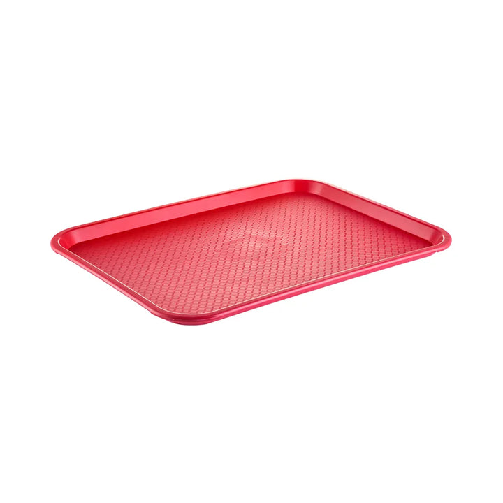 CAC China DSPT-1418R Tray PP Fast Food/Cafeteria Red 18x14" /Each