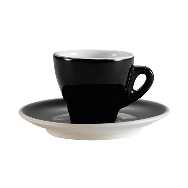 CAC China E-3-BLK Cup & Saucer Set Black 3.5oz [Cup I Saucer] 2 3/4 I 4 7/8" Set