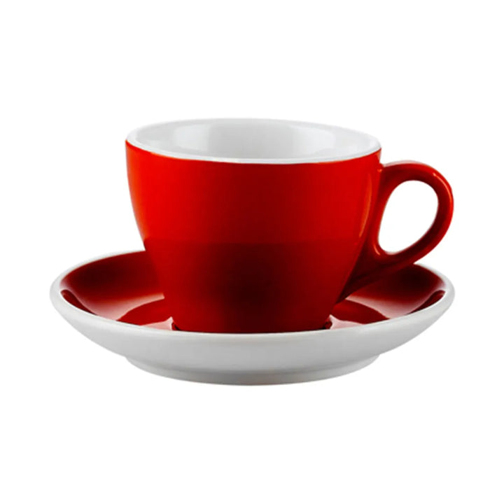 CAC China E-75-R Cup & Saucer Set Red 7.5oz [Cup I Saucer] 3 5/8 I 5 7/8" Set