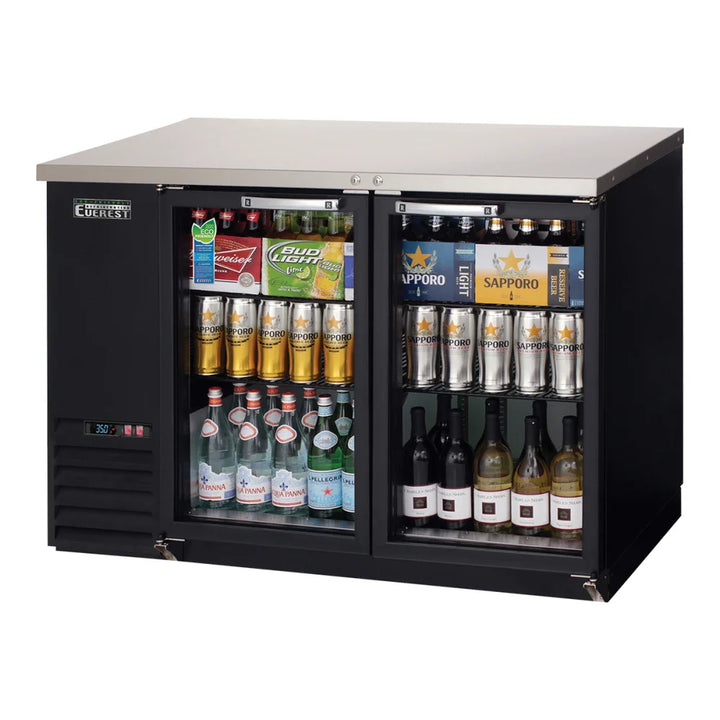 Everest Refrigeration EBB48G-24 49" Side Mount Glass Door Back Bar Cooler Refrigerator, 115 V, 1 Phase, 60 Hz