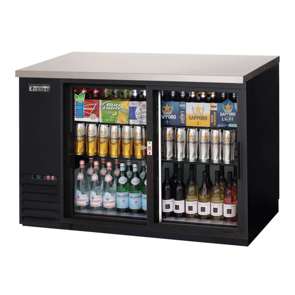 Everest Refrigeration EBB48G-SD 49" Side Mount Glass Door Back Bar Cooler Refrigerator, 115 V, 1 Phase, 60 Hz