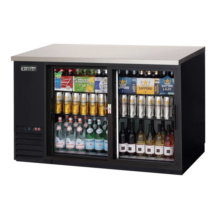 Everest Refrigeration EBB59G-SD 82 57 3/4" Side Mount Glass Door Back Bar Cooler Refrigerator, 115 V, 1 Phase, 60 Hz