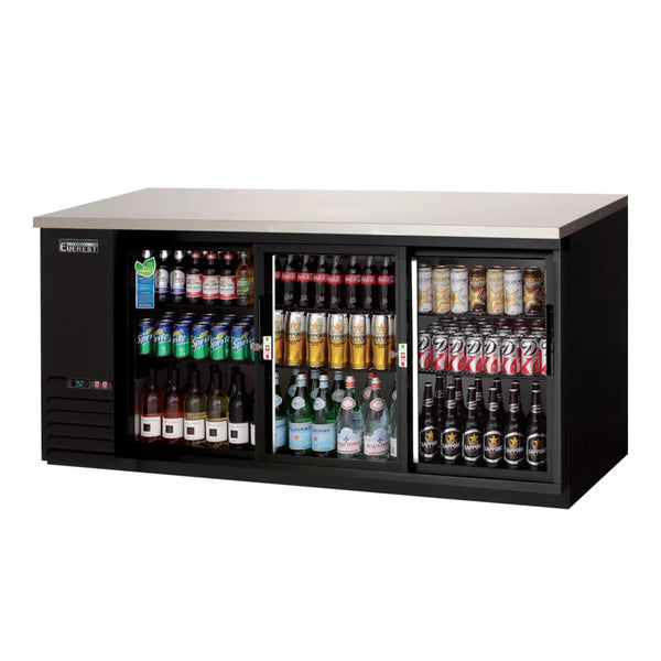 Everest Refrigeration EBB90G-SD 89 1/4" Side Mount Glass Door Back Bar Cooler Refrigerator, 115 V, 1 Phase, 60 Hz