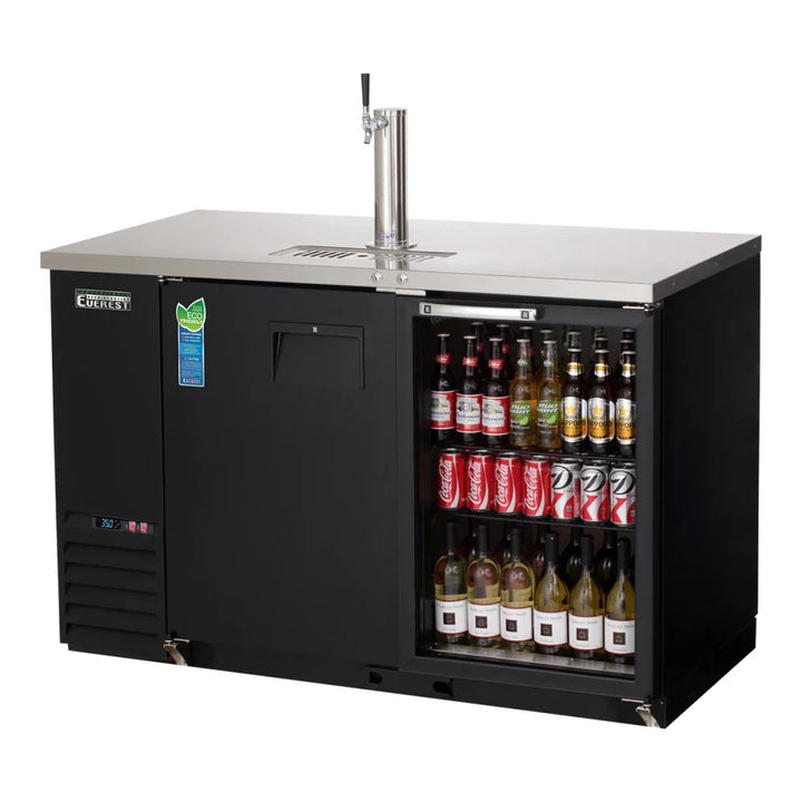 Everest Refrigeration EBD2-BBG-24 57 3/4" Side Mount Glass Door Back Bar & Direct Draw Keg Refrigerator, 115 V, 1 Phase, 60 Hz