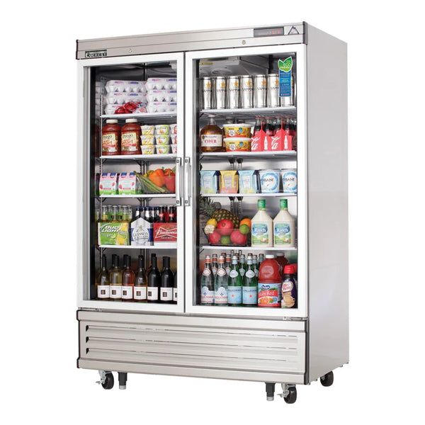 Everest Refrigeration EBGR2 54 1/8" Bottom Mount Glass Door Reach-In Refrigerator, 115 V, 1 Phase, 60 Hz