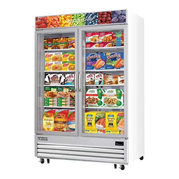 Everest Refrigeration EMGF48 54 3/4" Bottom Mount Glass Door Merchandising Freezer, 115 V, 1 Phase, 60 Hz