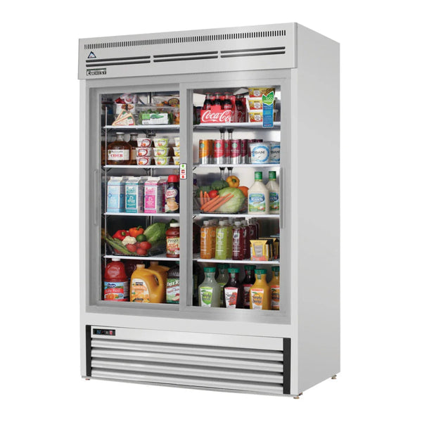 Everest Refrigeration EMGR48-SS 53 1/8" Bottom Mount Glass Door Refrigerated Merchandiser, 115 V, 1 Phase, 60 Hz