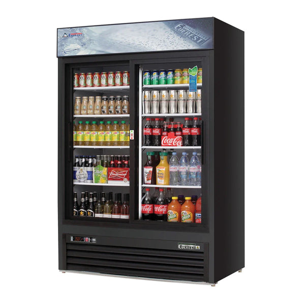 Everest Refrigeration EMGR48B 53 1/8" Bottom Mount Glass Door Refrigerated Merchandiser, 115 V, 1 Phase, 60 Hz