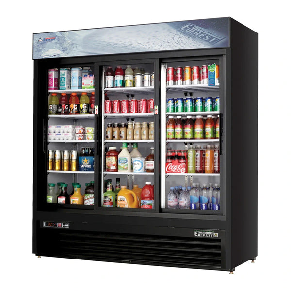 Everest Refrigeration 72 7/8" Bottom Mount Glass Door Refrigerated Merchandiser, 115 V, 1 Phase, 60 Hz