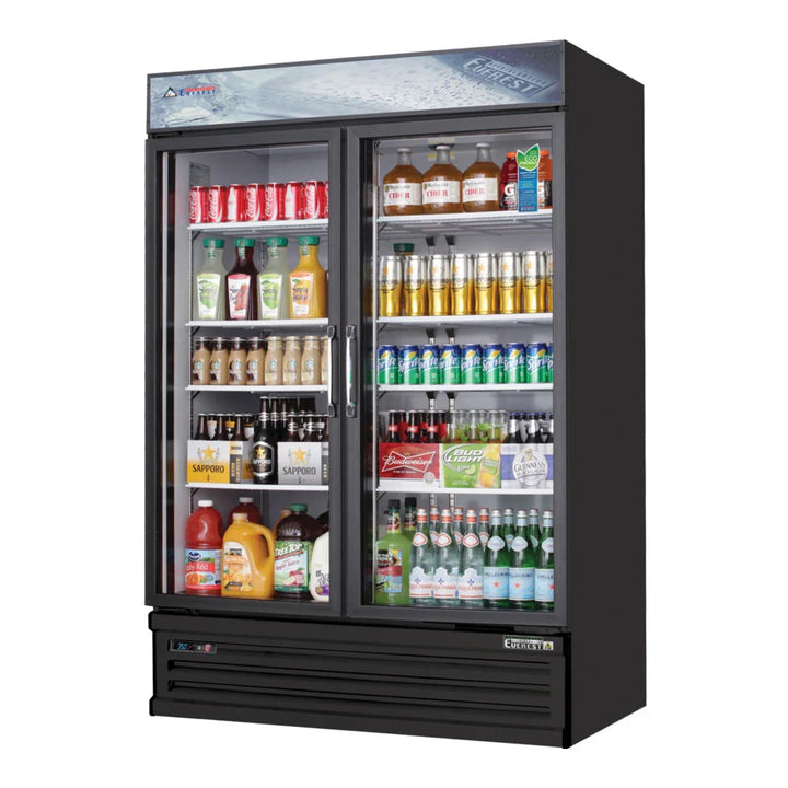 Everest Refrigeration EMSGR48B 53 1/8" Bottom Mount Glass Door Refrigerated Merchandiser, 115 V, 1 Phase, 60 Hz