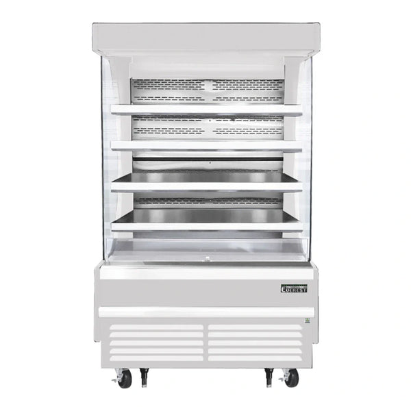 Everest Refrigeration EOMV-48-W-28-T 48" Bottom Mount Open Air Vertical Refrigerated Merchandiser, 115 V, 1 Phase, 60 Hz