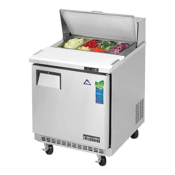 Everest Refrigeration EPBNR1 27 3/4" Back Mount Sandwich Prep. Table Refrigerator, 115 V, 1 Phase, 60 Hz