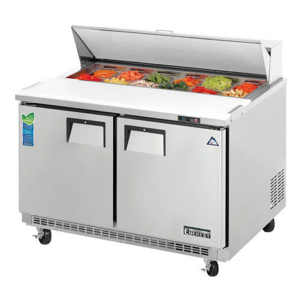 Everest Refrigeration EPBNR2 47 1/2" Back Mount Sandwich Prep. Table Refrigerator, 115 V, 1 Phase, 60 Hz