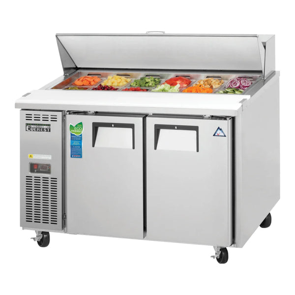 Everest Refrigeration EPR2-24 2 47 1/2" Side Mount Sandwich Prep. Table Refrigerator, 115 V, 1 Phase, 60 Hz