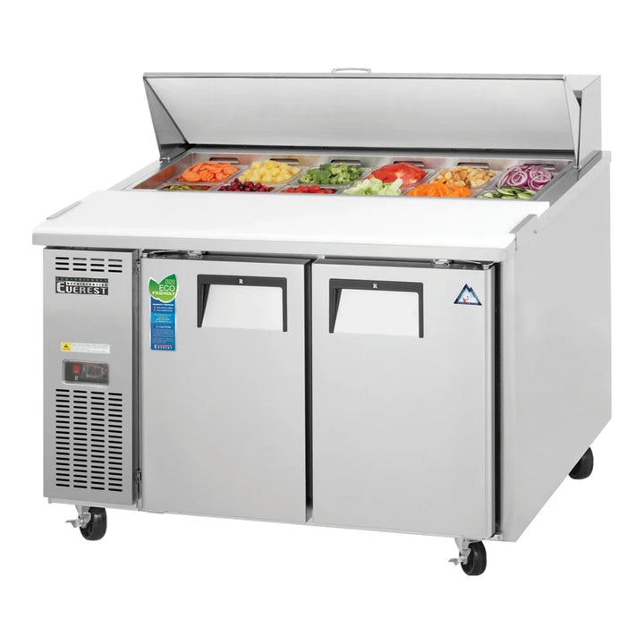 Everest Refrigeration EPR2 47 1/2" Side Mount Sandwich Prep. Table Refrigerator, 115 V, 1 Phase, 60 Hz