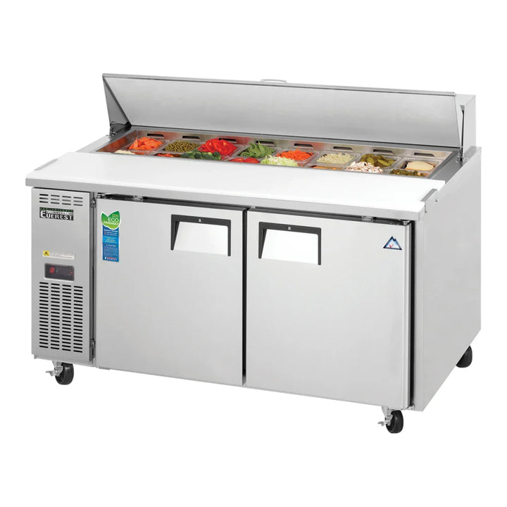 Everest Refrigeration EPWR2 59 1/8" Side Mount Sandwich Prep. Table Refrigerator, 115 V, 1 Phase, 60 Hz