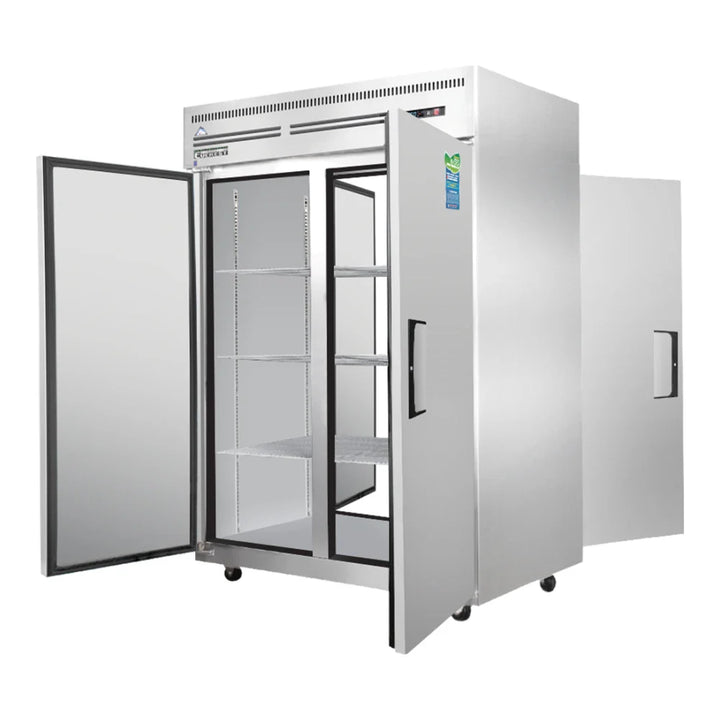 Everest Refrigeration ESPT-2S-2S 49 5/8" Top Mount Reach-In Pass-Through Refrigerator with 2 Solid Doors, 115 V, 1 Phase, 60 Hz