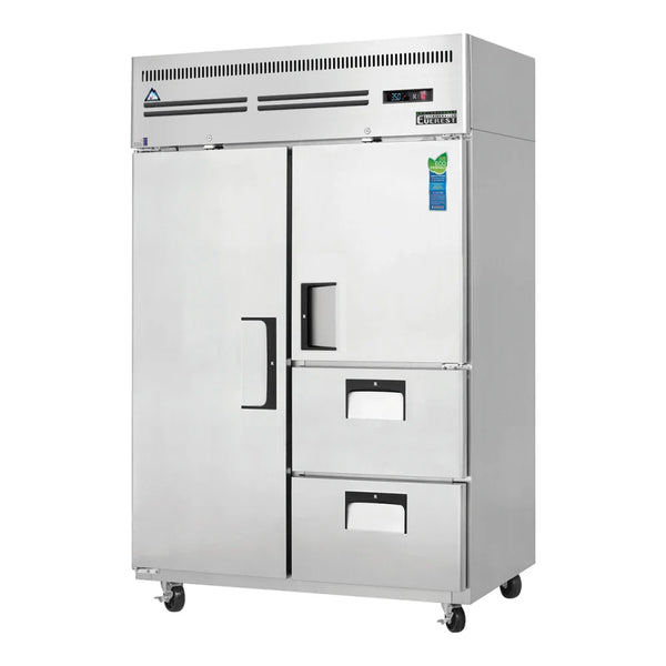 Everest Refrigeration ESR2D2 49 5/8" Top Mount Reach In Refrigerator with 2 Solid Doors and 2 Drawers, 115 V, 1 Phase, 60 Hz