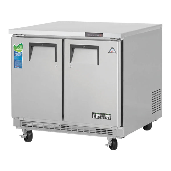 Everest Refrigeration ETBSF2 35 5/8" Back Mount Solid Door Undercounter Freezer, 115 V, 1 Phase, 60 Hz