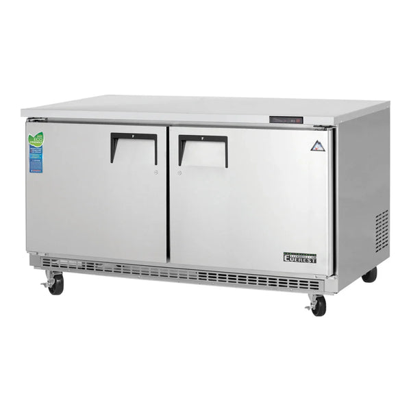 Everest Refrigeration ETBWF2 59 1/4" Back Mount Solid Door Undercounter Freezer, 115 V, 1 Phase, 60 Hz