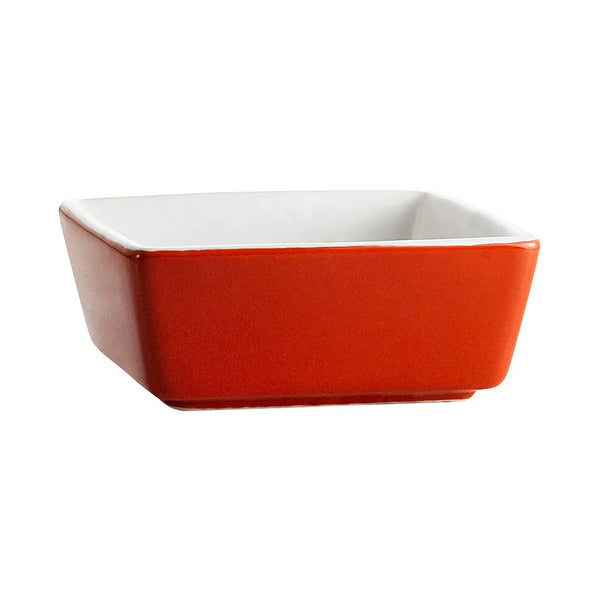 CAC China F-BW4-R/W Red/White Square Bowl, 5 Oz, 3 1/2", 4 dz