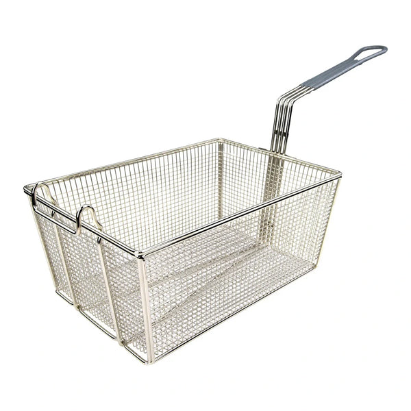 Winco FB-35 Fry Basket with Grey Handle, 13-1/4" x 9-1/2" x 6"