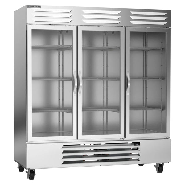 Beverage-Air FB72HC-5G 75" Vista Series 3 Section Glass Door Reach-In Freezer 69 cu. ft.