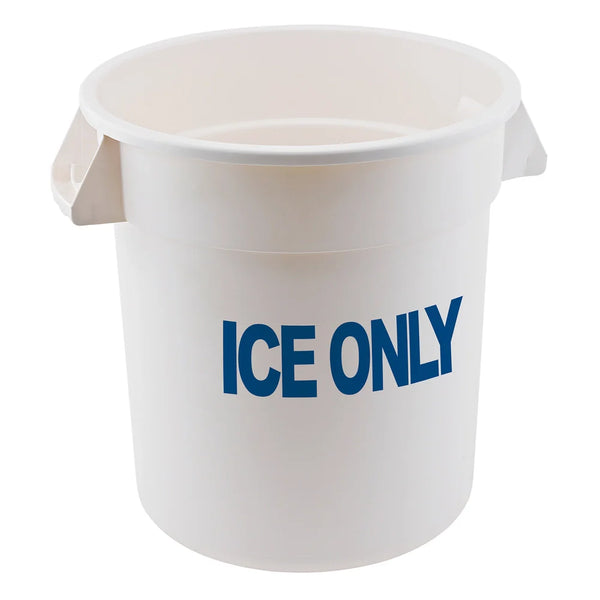 Winco FCW-10ICE 10 Gallon White Polyethylene "ICE ONLY" Container