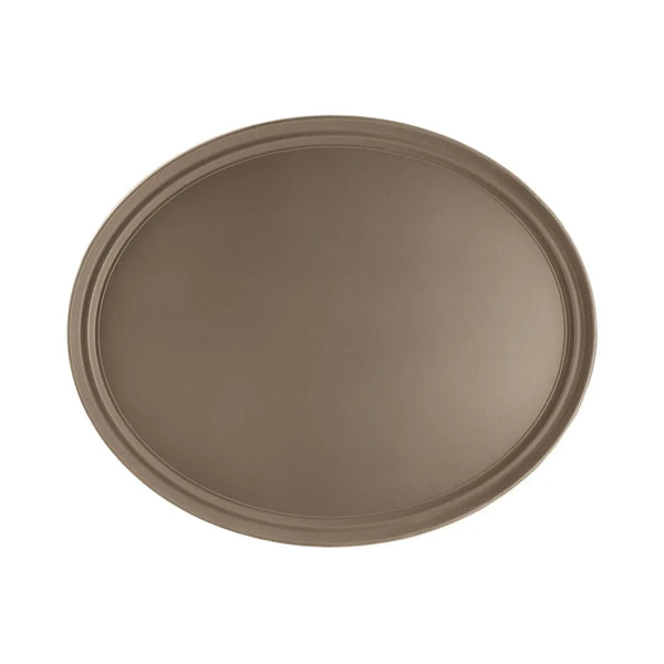 CAC China FGTO-2722BN Tray Fiberglass Oval Brown 27x22" Case of 6 Pcs