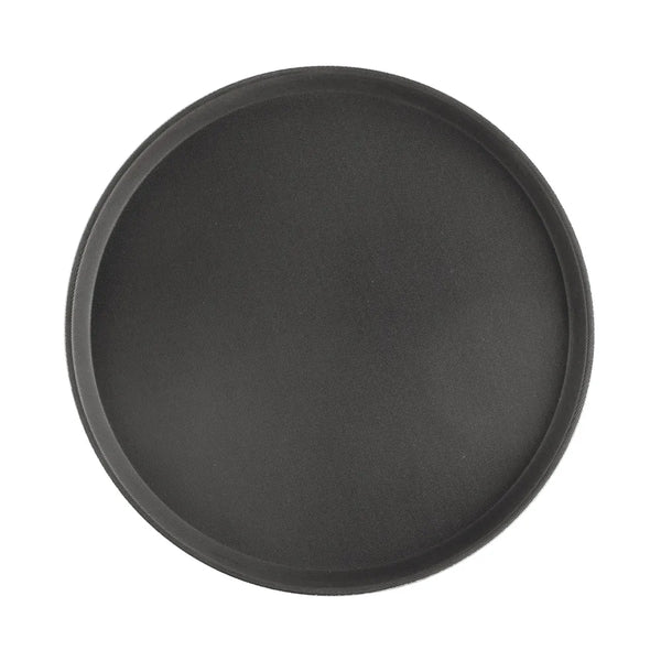 CAC China FGTR-16BK Tray Fiberglass Round Black 16"Dia Case of 12 Pcs