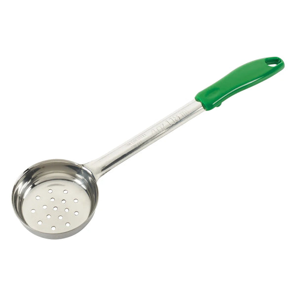 Winco FPP-4 4oz Stainless Steel Green Perforated Food Portioner 4 oz.