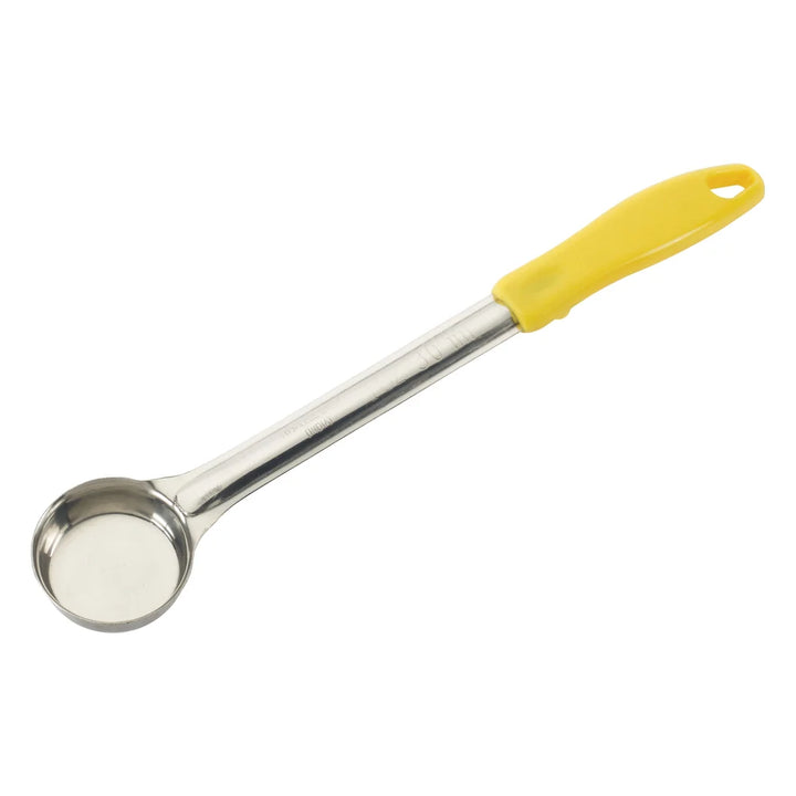 Winco FPS-1 1oz Stainless Steel Solid Food Portioner with Yellow Handle