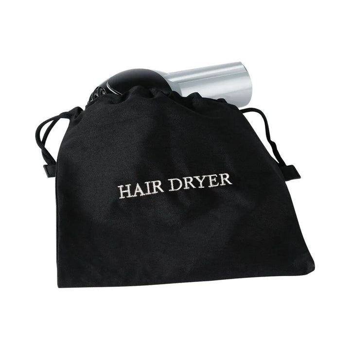 Hospitality 1 Source FRHDBAGWEM Fire Retardant Hair Dryer Bag — Black w/ White Embroidery Case Pack of 10 Pieces