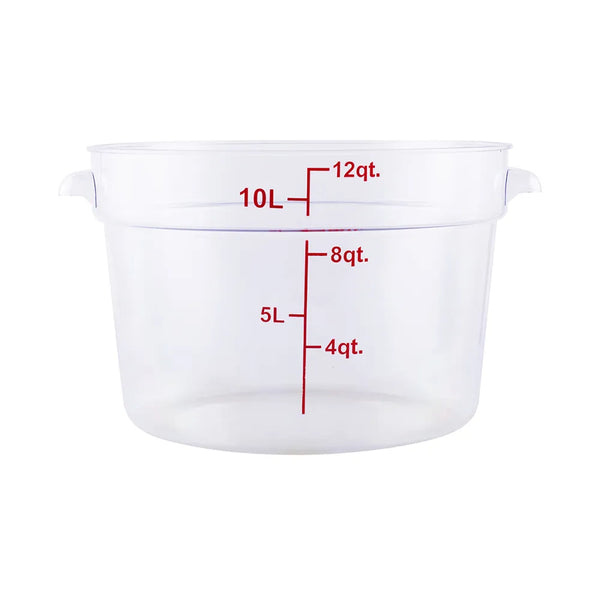 CAC China FS1P-12C Food Storage Container Round PC Clear 12QT Case of 12 Pcs