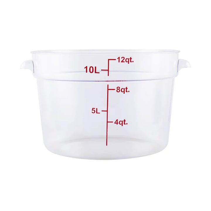 CAC China FS1P-12C Food Storage Container Round PC Clear 12QT Case of 12 Pcs