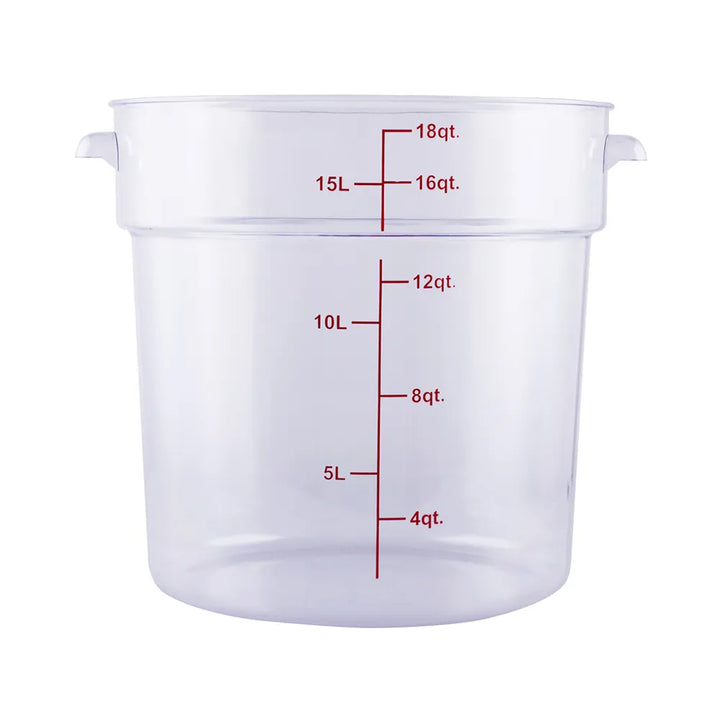 CAC China FS1P-18C Food Storage Container Round PC Clear 18QT Case of 6 Pcs