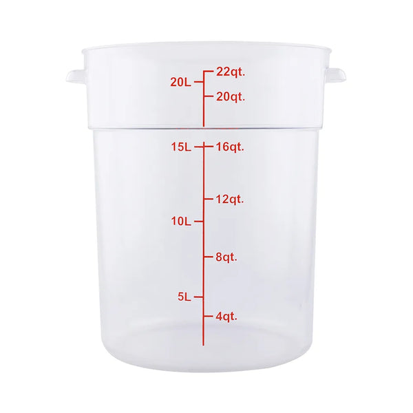 CAC China FS1P-22C Food Storage Container Round PC Clear 22QT Case of 6 Pcs