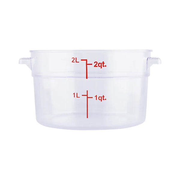 CAC China FS1P-2C Food Storage Container Round PC Clear 2QT /Each