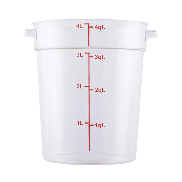 CAC China FS1P-4C Food Storage Container Round PC Clear 4QT Case of 12 Pcs