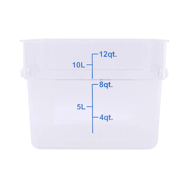 CAC China FS1P-SQ12C Food Storage Container Square PC Clear 12QT Case of 12 Pcs