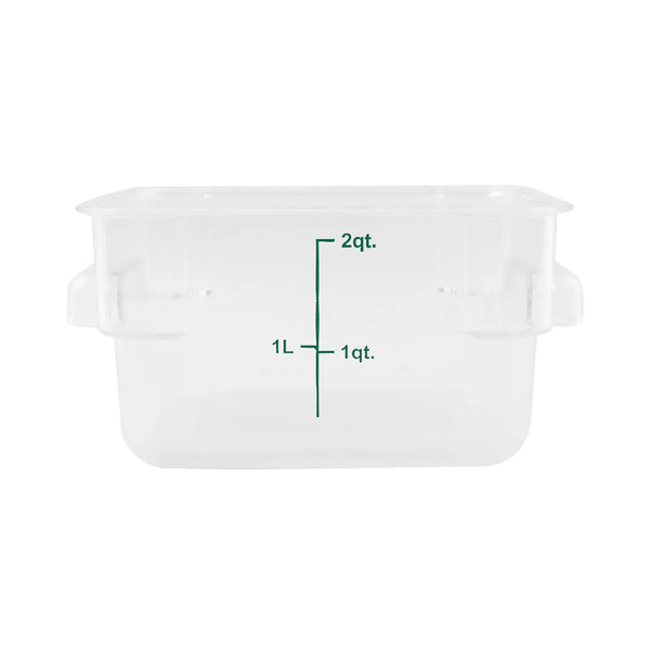 CAC China FS1P-SQ2C Food Storage Container Square PC Clear 2QT /Each