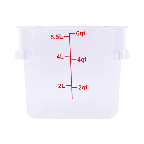 CAC China FS1P-SQ6C Food Storage Container Square PC Clear 6QT /Each