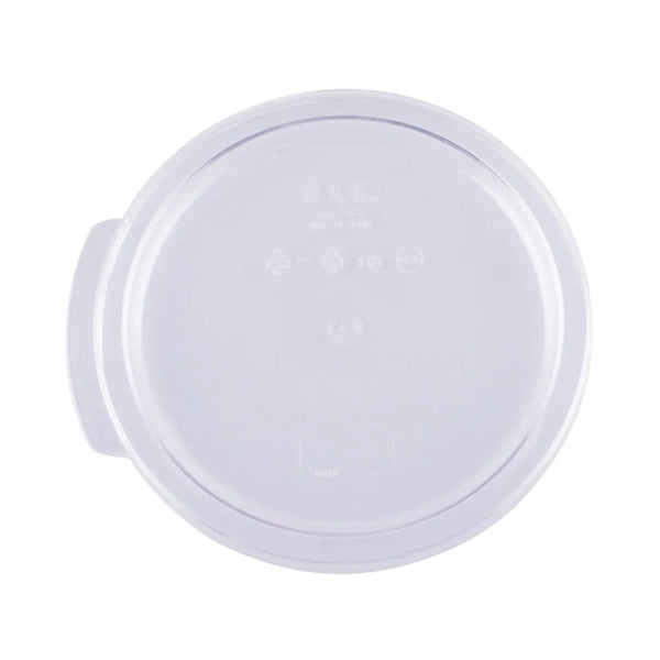 CAC China FS1R-1CV-C Cover Food Storage Container Round PC Clear for 1QT Case of 12 Pcs