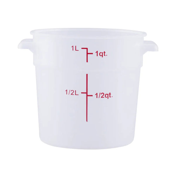 CAC China FS2P-1T Food Storage CTR. Round PP Trans. 1QT /Each