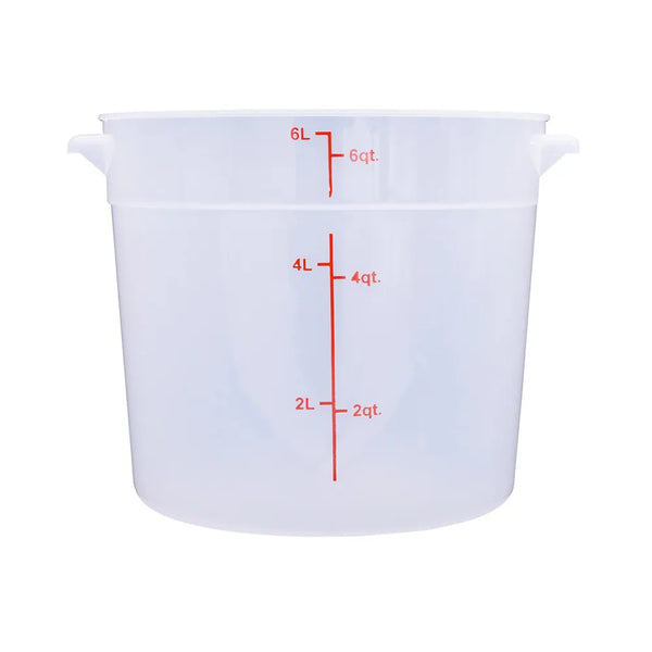 CAC China FS2P-6T Food Storage CTR. Round PP Trans. 6QT Case of 12 Pcs