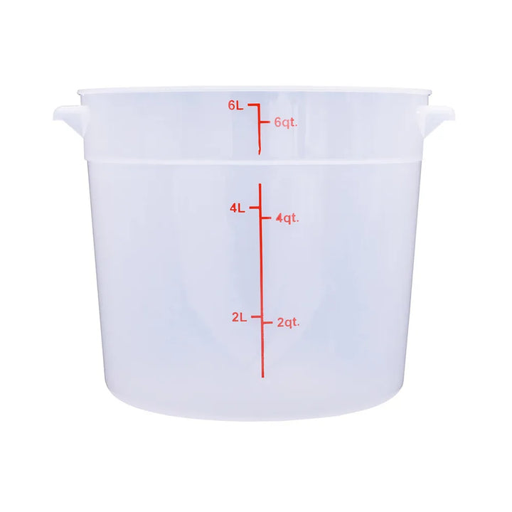 CAC China FS2P-6T Food Storage CTR. Round PP Trans. 6QT Case of 12 Pcs