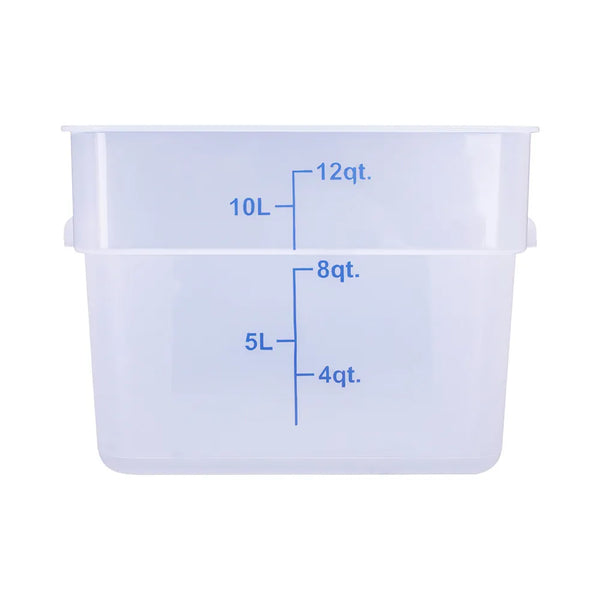 CAC China FS2P-SQ12T Food Storage CTR. Sq. PP Trans. 12QT Case of 12 Pcs