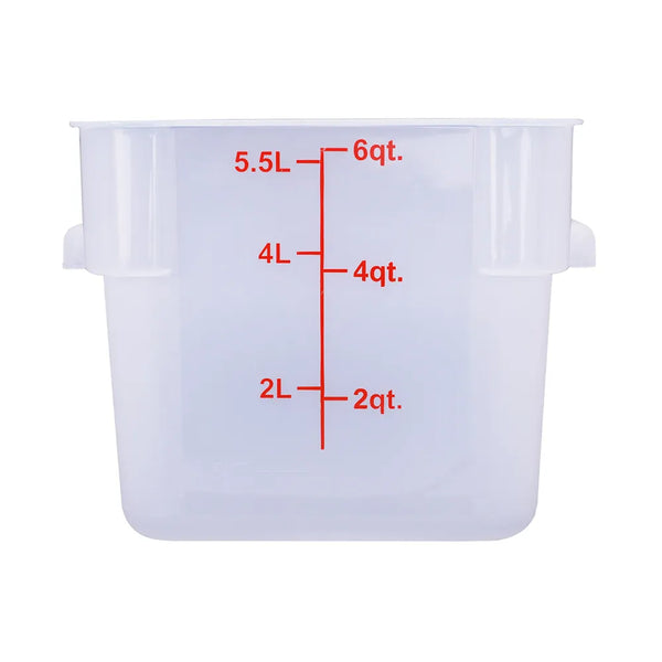 CAC China FS2P-SQ6T Food Storage CTR. Sq. PP Trans. 6QT /Each